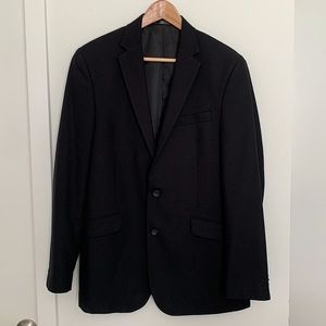 Kenneth Cole Reaction Men’s Suit Blazer (Black with Blue Stitching, Barely Worn)